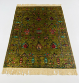 Verdant Eden Olive Floral Area Rug