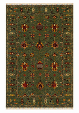 Charcoal & Moss Botanical Floral Area Rug