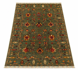 Charcoal & Moss Botanical Floral Area Rug
