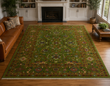 Vibrant Lime Hand-Knotted Oriental Rug