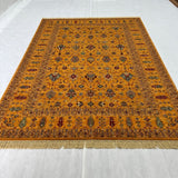 Mughal Stylized Vine Honey Ochre Accent Rug