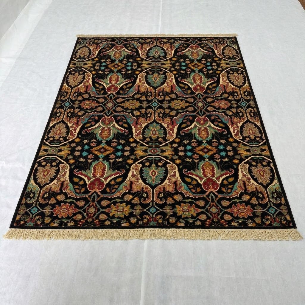 Peshawar Botanical Arabesque Onyx Accent Rug