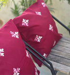 Star Embroidered Magenta Cushion