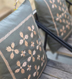 Floral Embroidered Accent Cushion