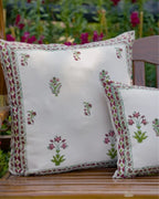 Mughal Floral Block-Print Cushion