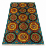 Turquoise Crown Geometric Tile Accent Rug
