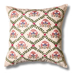 Floral Trellis Embroidered Cushion