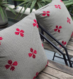 Diamond Weave Floral Cushion