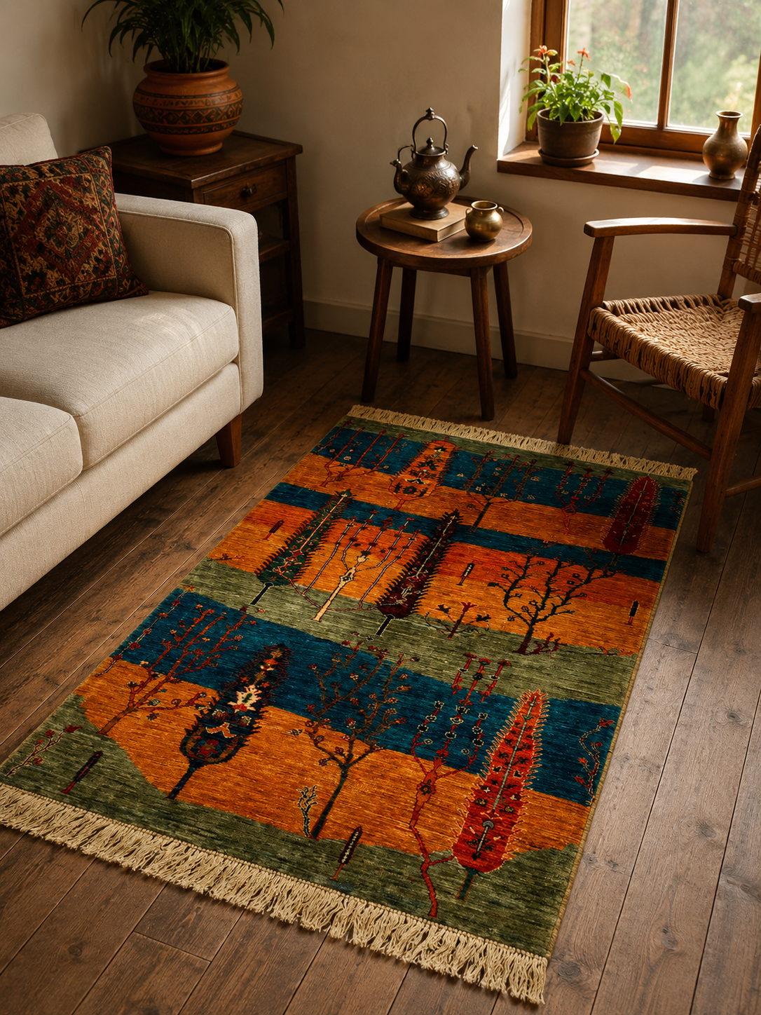 Sunset Cypress Hand-Knotted Gabbeh Rug