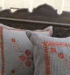 Charcoal Weave & Rust Artisan Cushion