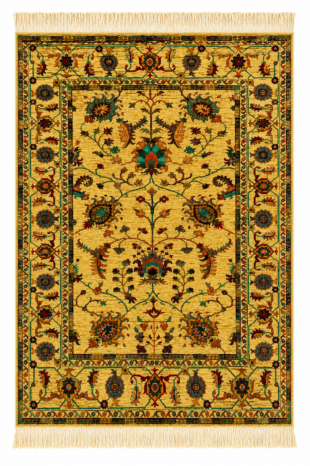 Saffron Garden Paisley Floral Area Rug
