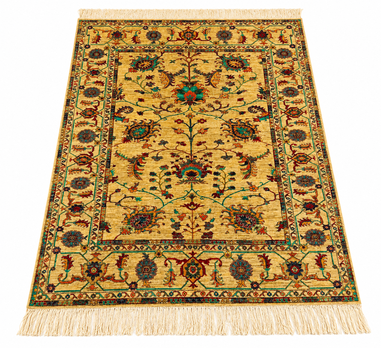Saffron Garden Paisley Floral Area Rug