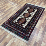 Baluchi Interlocking Diamond Pattern Dark Navy Mat