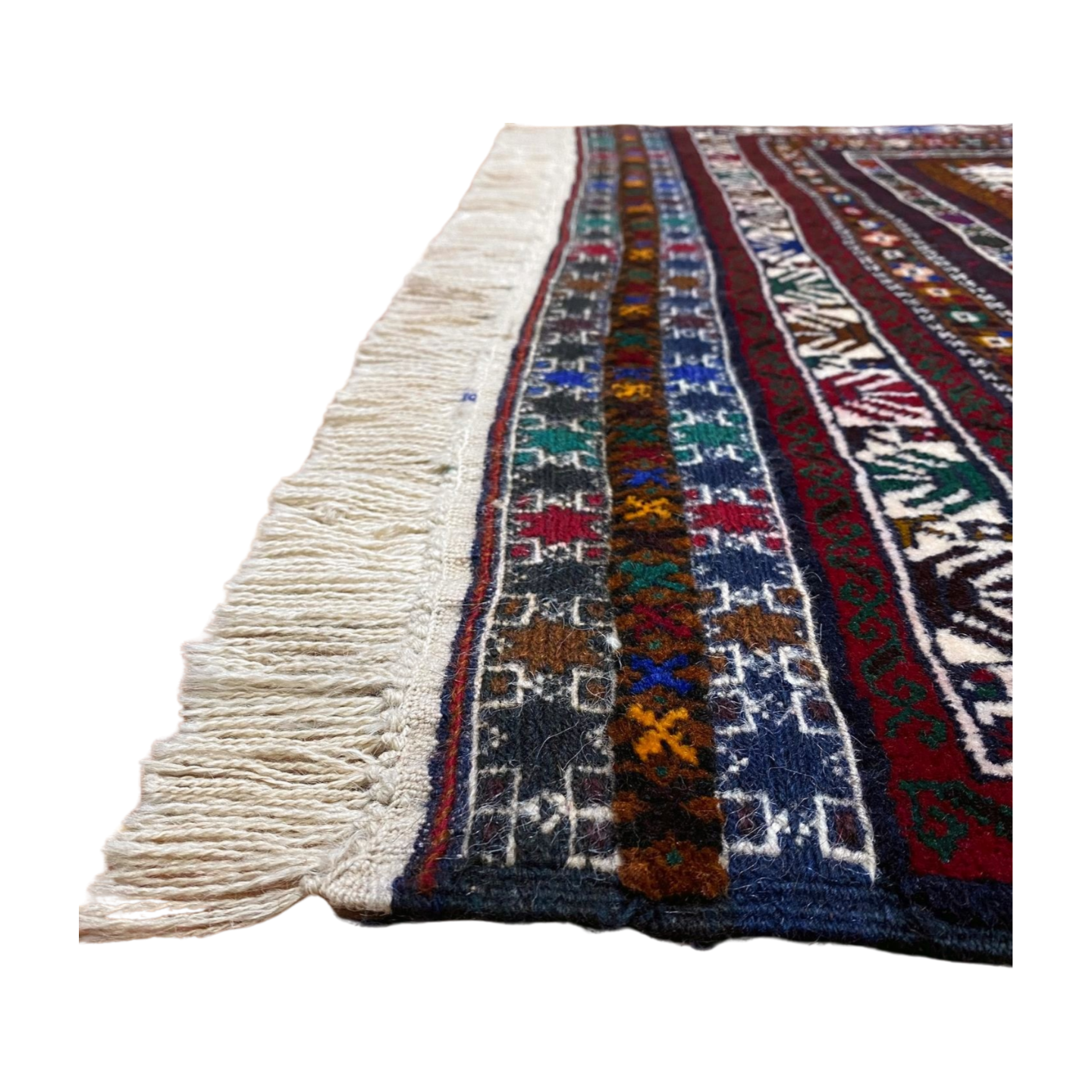 Baluchi Interlocking Diamond Pattern Dark Navy Mat