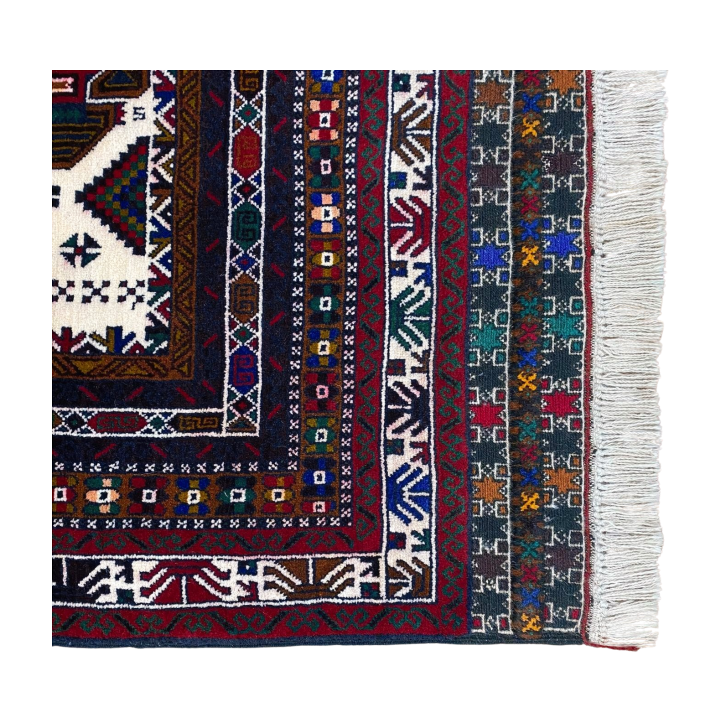 Baluchi Interlocking Diamond Pattern Dark Navy Mat