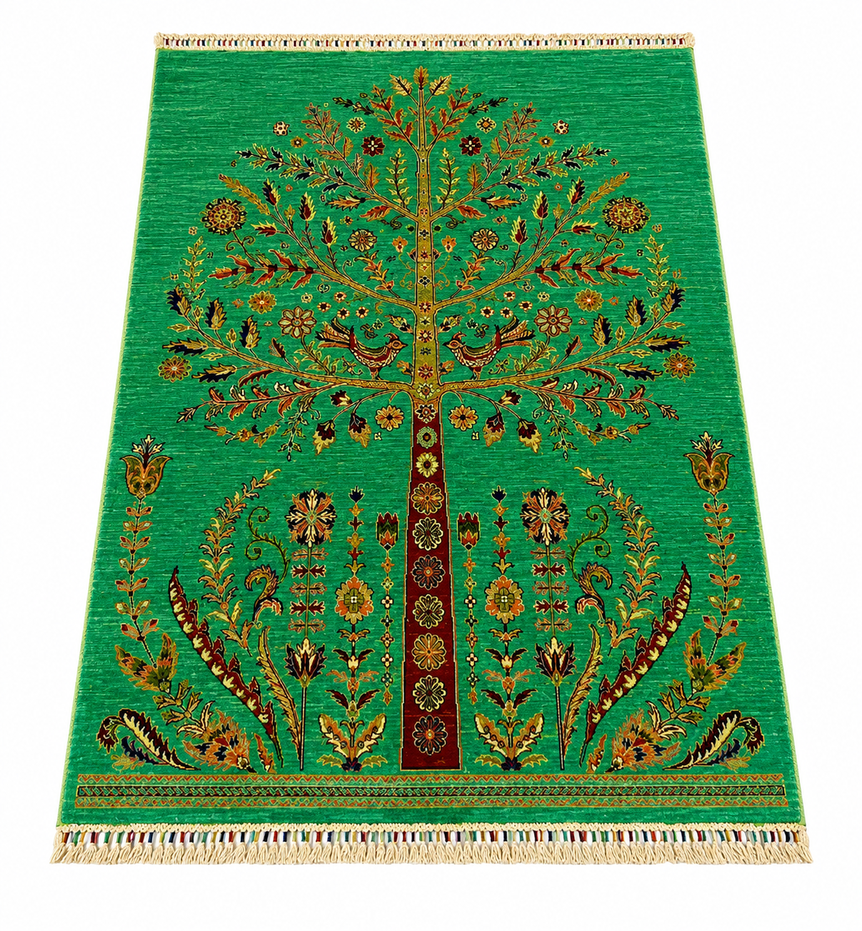 Emerald Forest Pictorial Hand-Knotted Rug