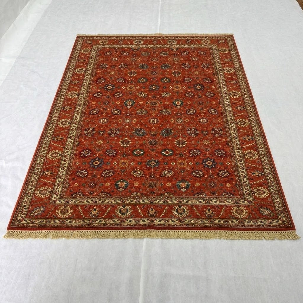 Peshawari Shah Abbas Sprawling Brick Red Area Rug