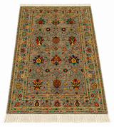 Slate Sage Floral Hand-Knotted Oriental Rug