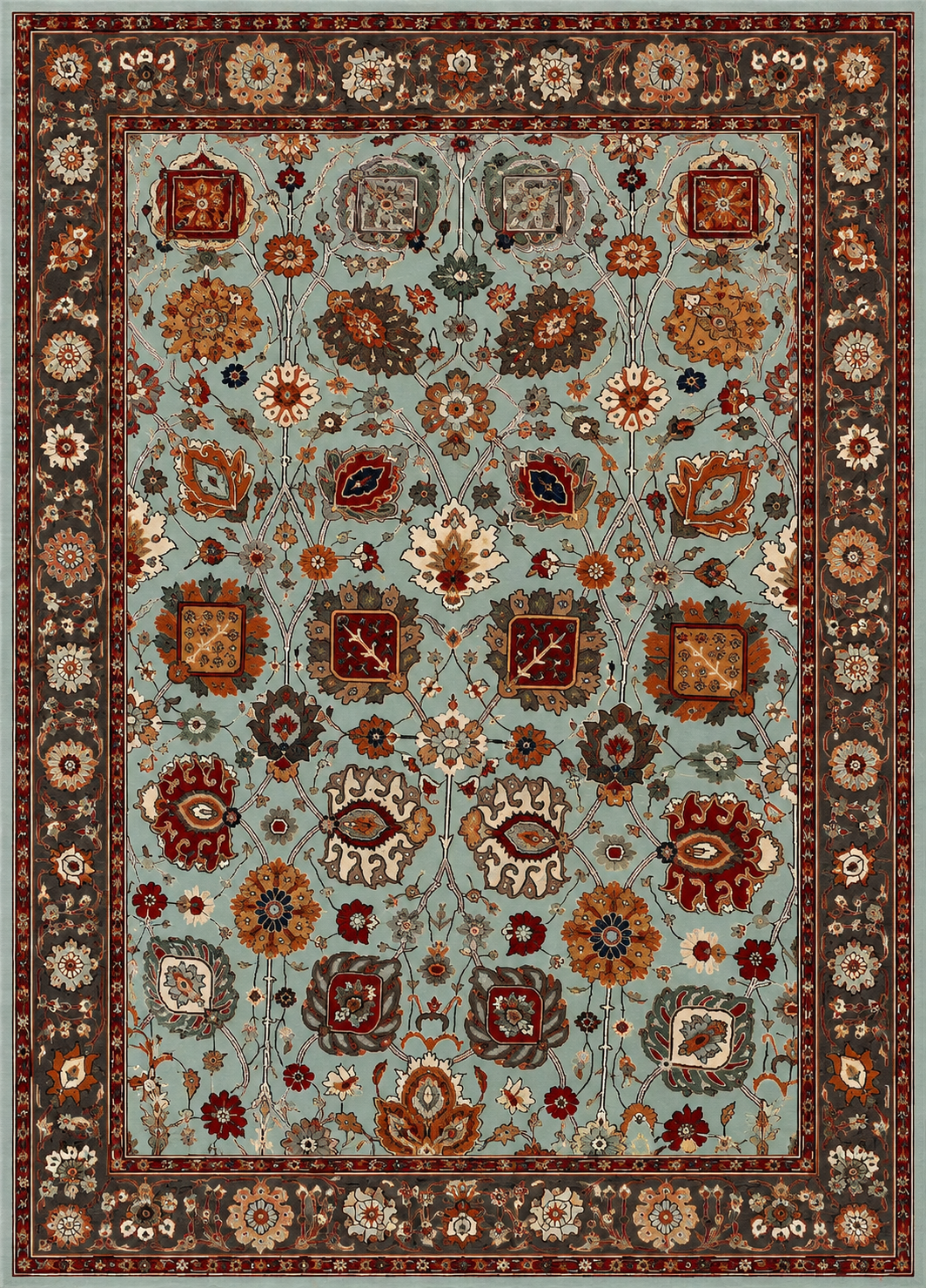 Ziegler Sultanabad Botanical Lattice Area Rug