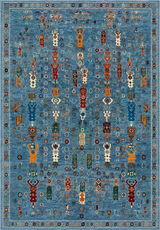 Modern Kazakh Tribal Totem Area Rug