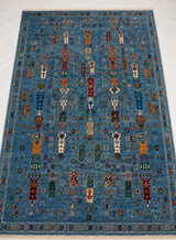 Modern Kazakh Tribal Totem Area Rug