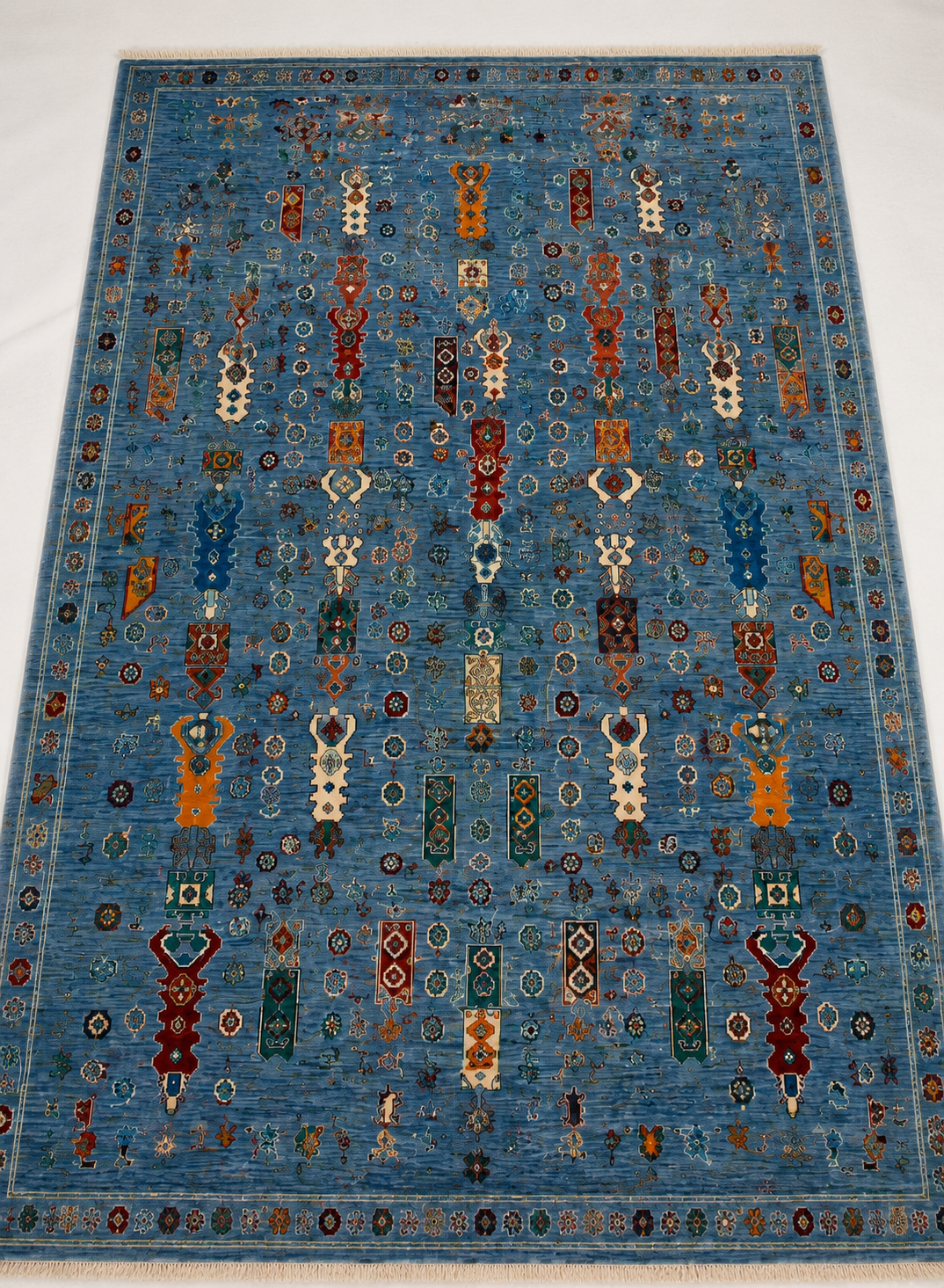 Modern Kazakh Tribal Totem Area Rug