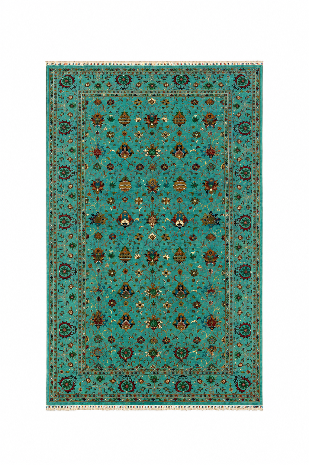 Teal Splendor Persian Oushak Medallion Rug