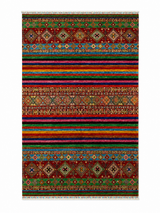 Afghani Nomad Prismatic Lattice Area Rug