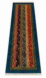 Afghani Linear Chevron Striped Runner Rug