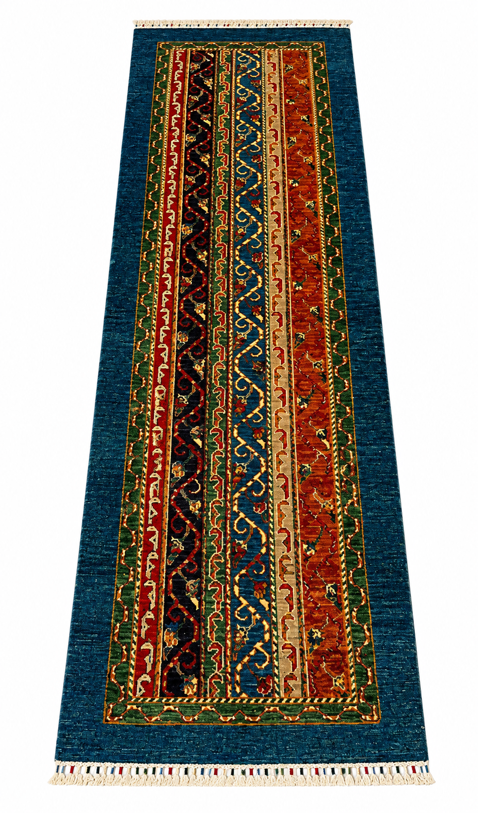 Afghani Linear Chevron Striped Runner Rug