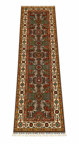 Peshawar Chobi Herati Rosette Runner Rug