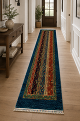 Afghani Linear Chevron Striped Runner Rug