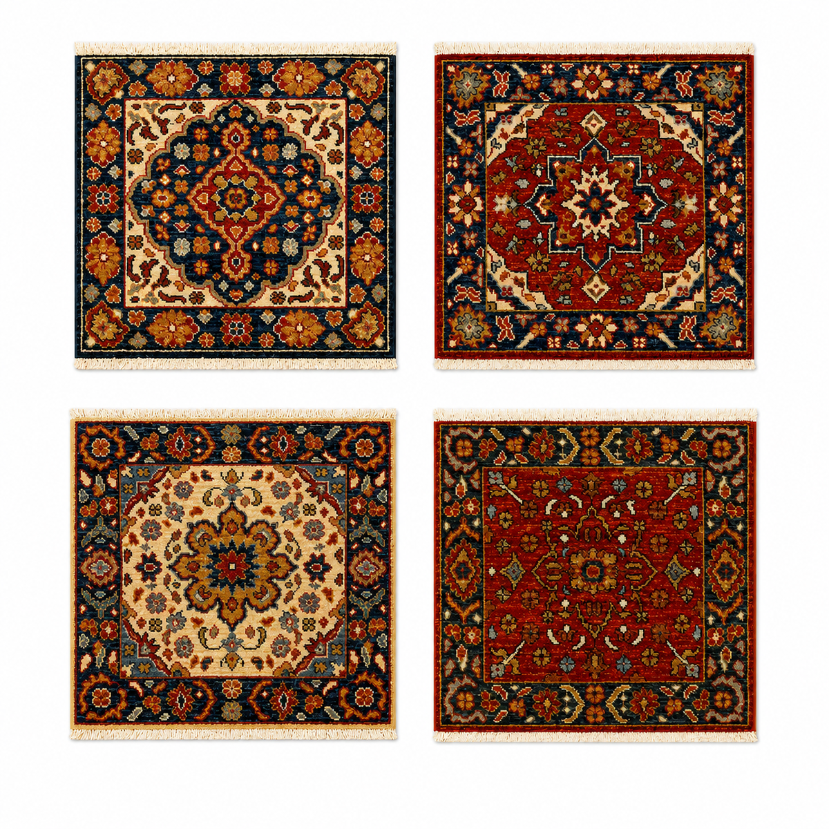 Tabriz Medallion Floral Small Accent Mats