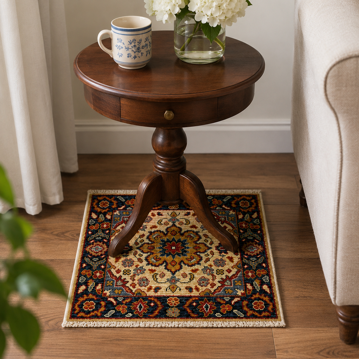 Tabriz Medallion Floral Small Accent Mats