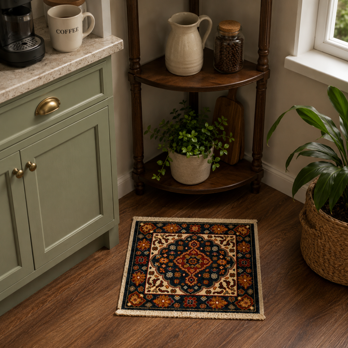 Tabriz Medallion Floral Small Accent Mats
