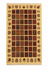 Afghani Chobi Garden Compartment Mosaic Area Rug
