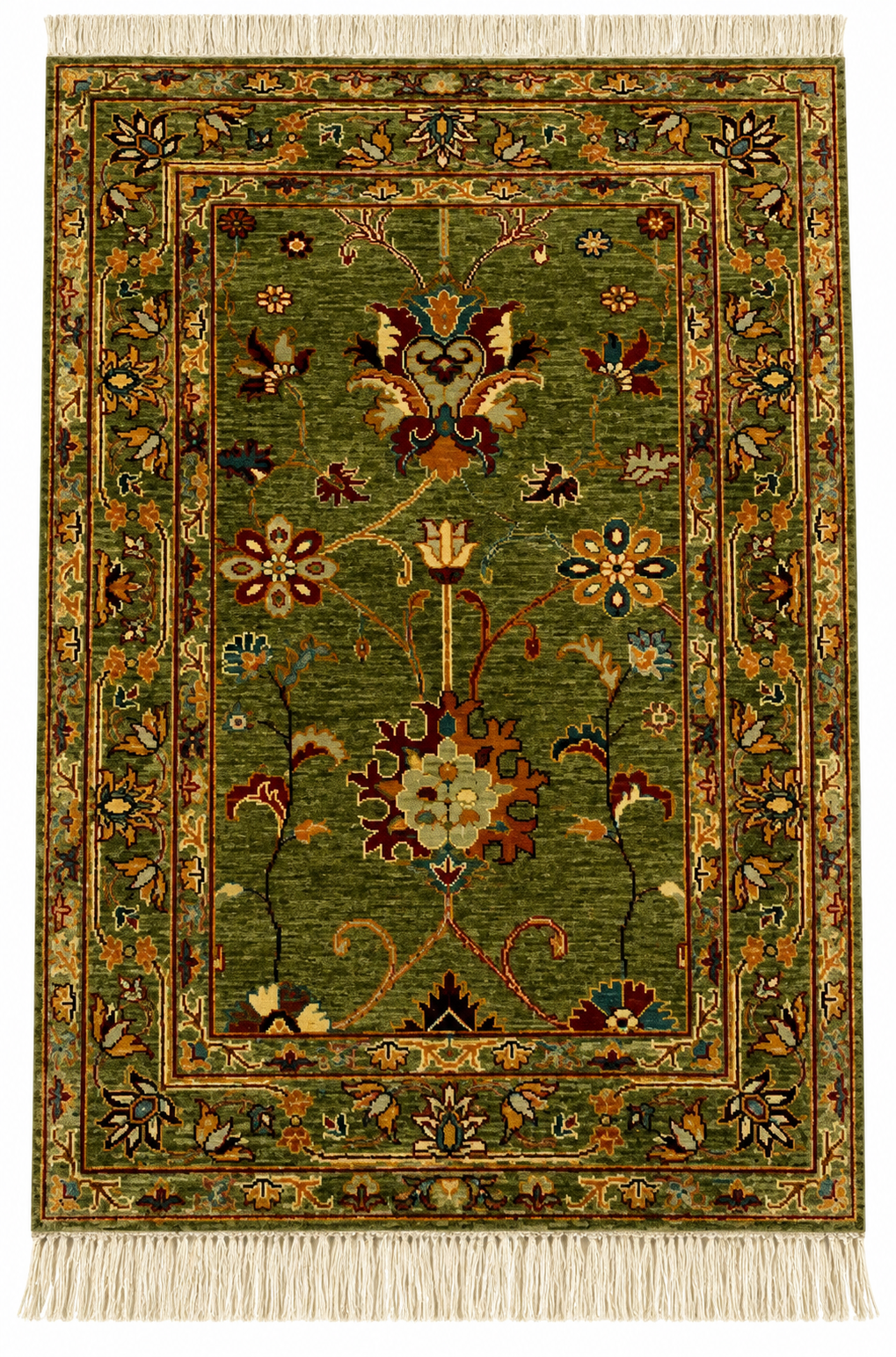 Earthy Haven Floral Vine Small Wool Rug