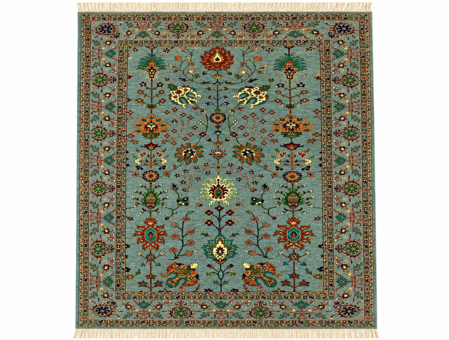Soft Seafoam Whispering Garden Area Rug