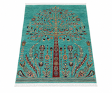 Botanical Birds & Blossom Teal Rug
