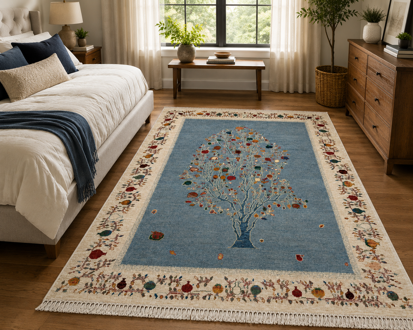 Traditional Artisan Tree of Life Area Rug