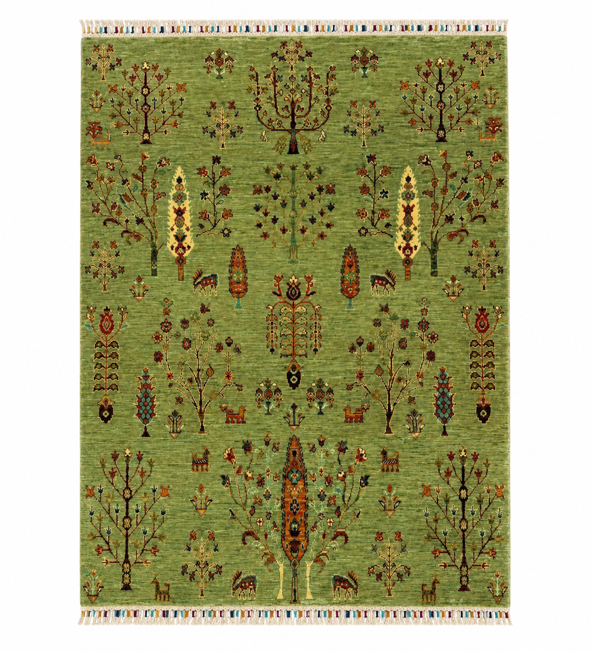 Verdant Eden Tribal Pictorial Rug