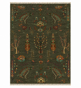 Midnight Canopy Botanical Motif Accent Rug
