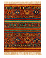 Artisan Kilim-Style Multi-Color Medallion Area Piece