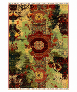 Modern Abstract Distressed Medallion Area Rug
