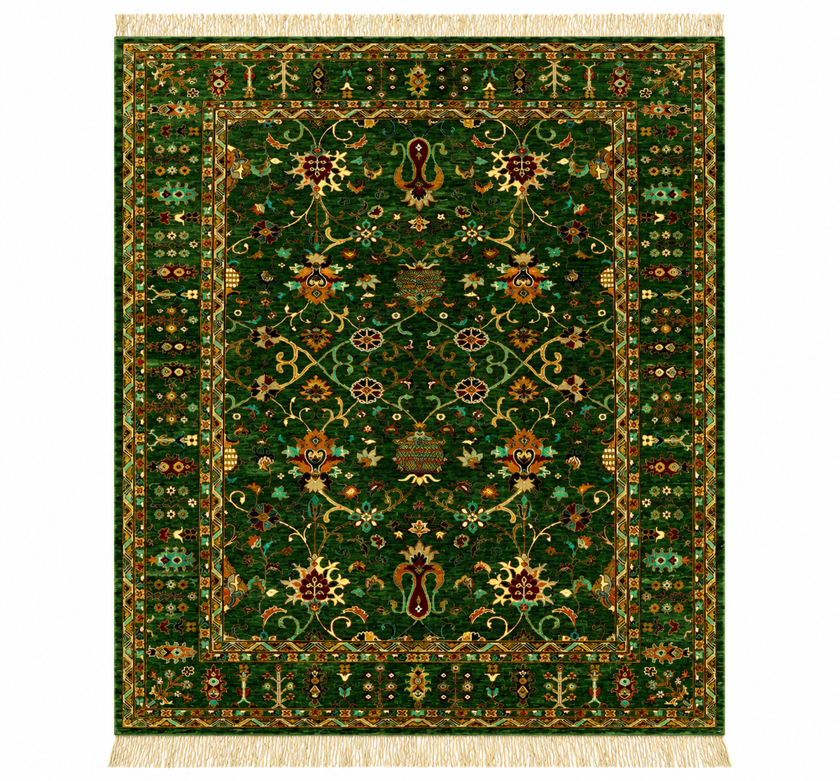 Rich Forest Green Area Rug