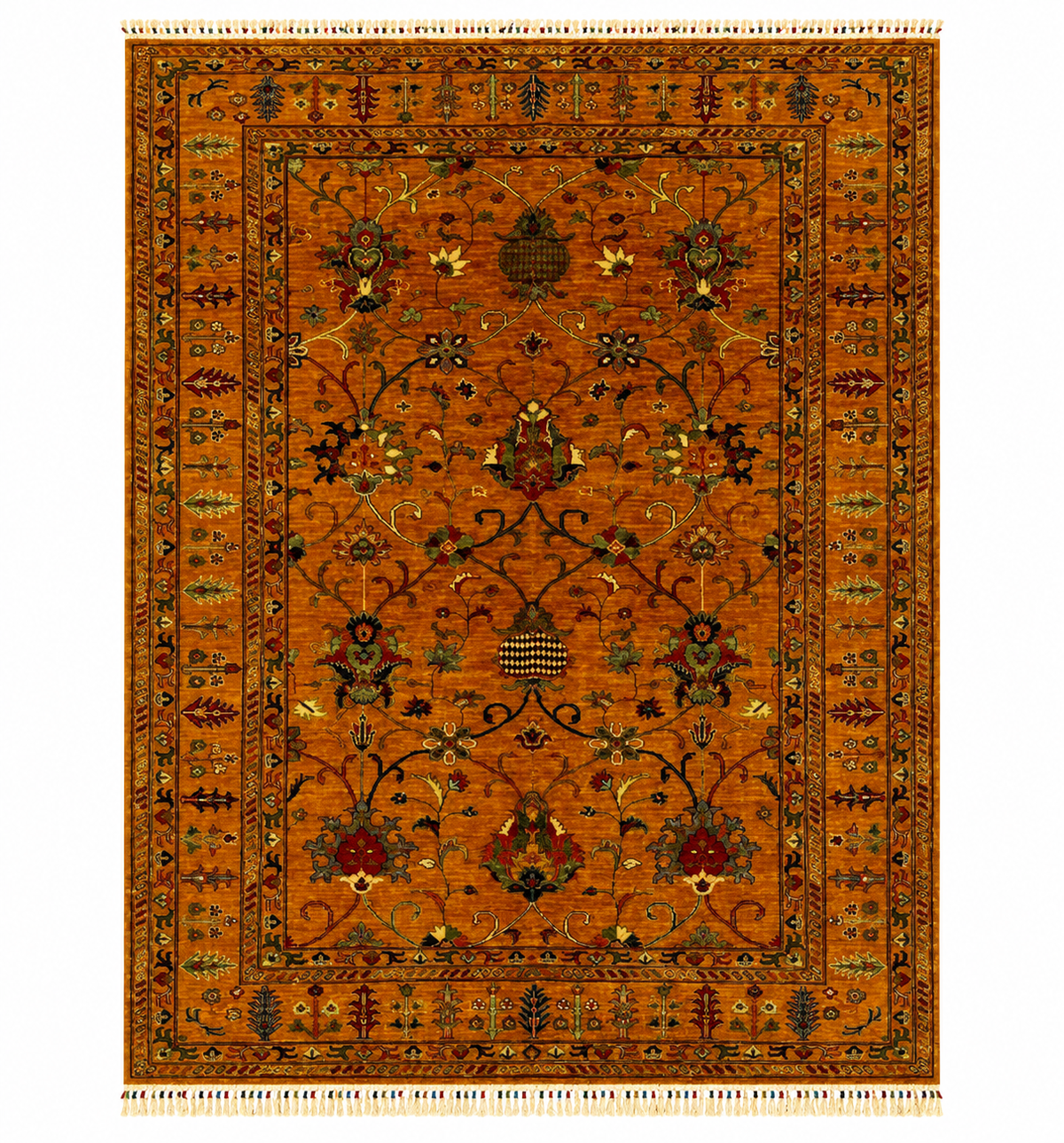 Traditional Rust Orange Area Decor Rug