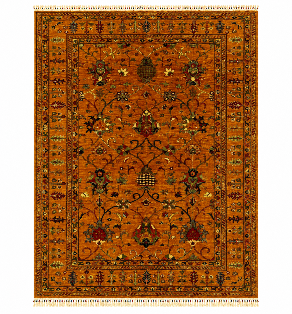 Traditional Rust Orange Area Decor Rug