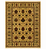 Medallion Floor Accent in Warm Gold & Rustic Rug