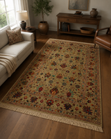 Sultanabad-Inspired Floral Medallion Area Rug
