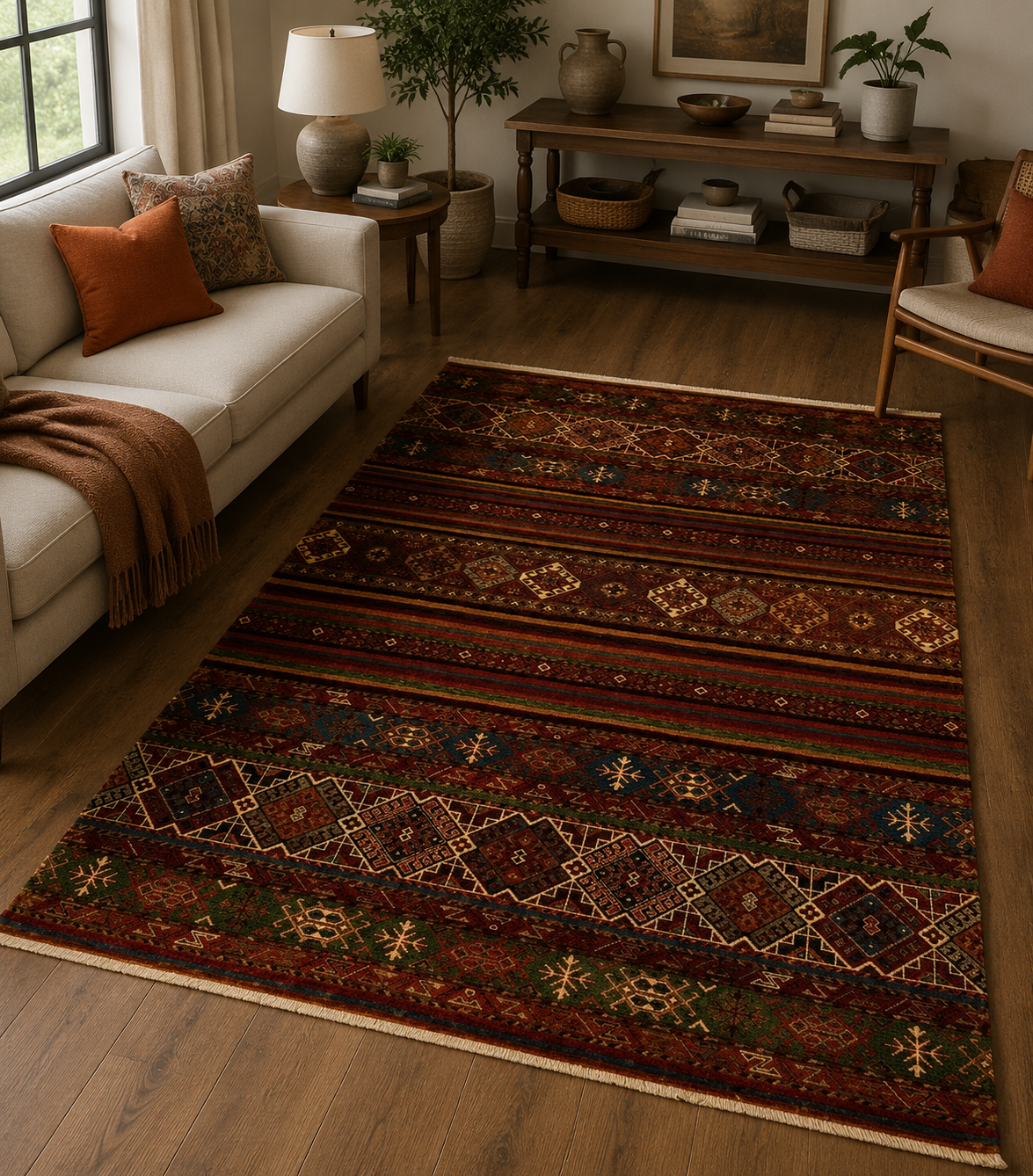 Classic Bohemian Geometric Accent Runner
